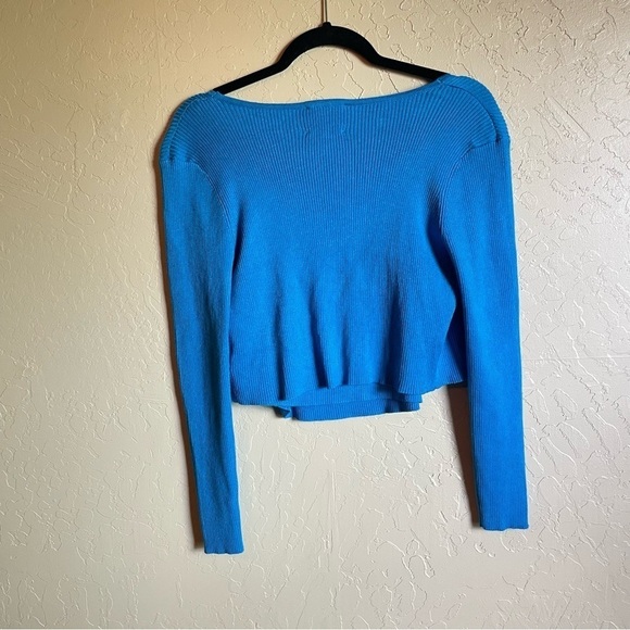 Anthropologie Twine and String Royal Blue Front Tie Cardigan - Picture 3 of 7